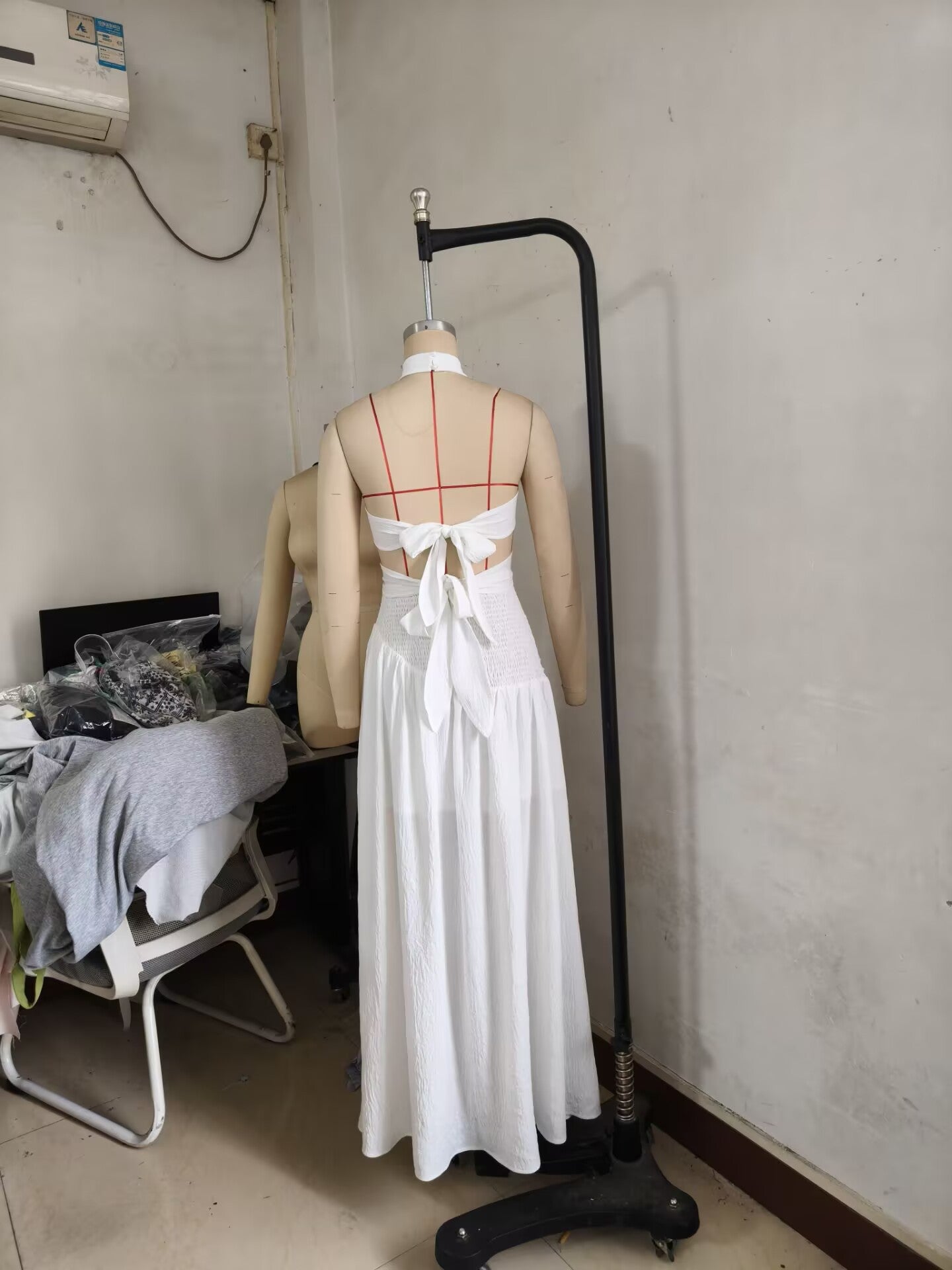 Fashion Women's Strap Halter Neck Padded Strapless Top Maxi Skirt Two-Piece Set 5