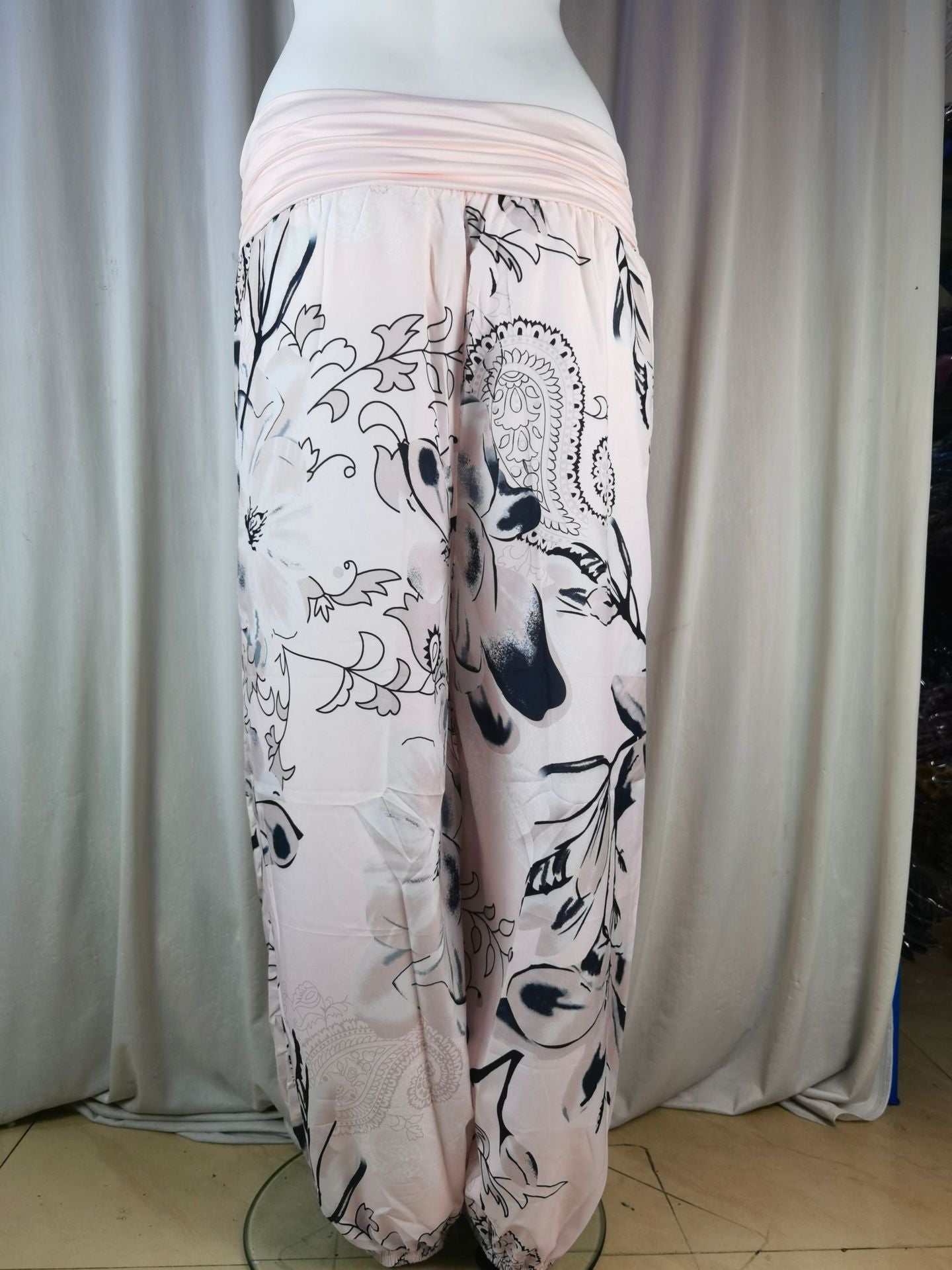 Women Printed Casual Wide-Leg Pants 36