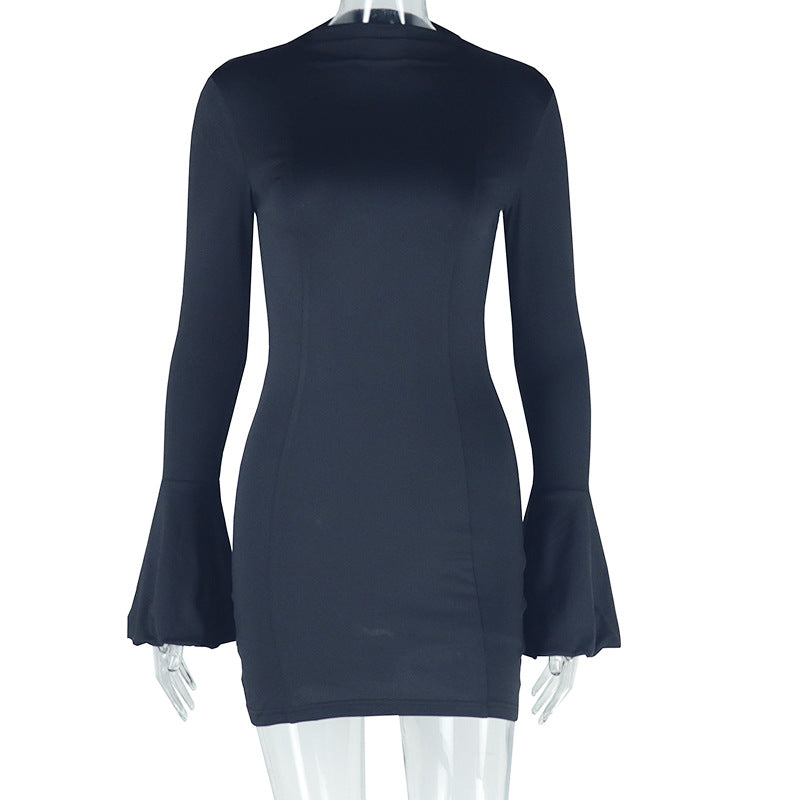 Women Round Neck Long Sleeve Bodycon dress 7