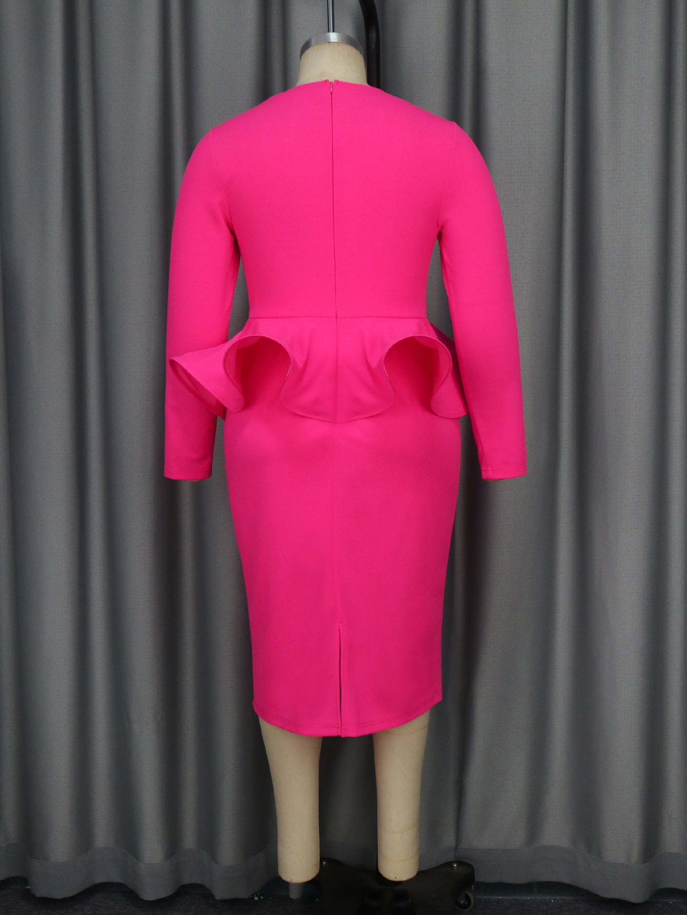 Women V-neck Long Sleeve Ruffle Formal Party Dress 5