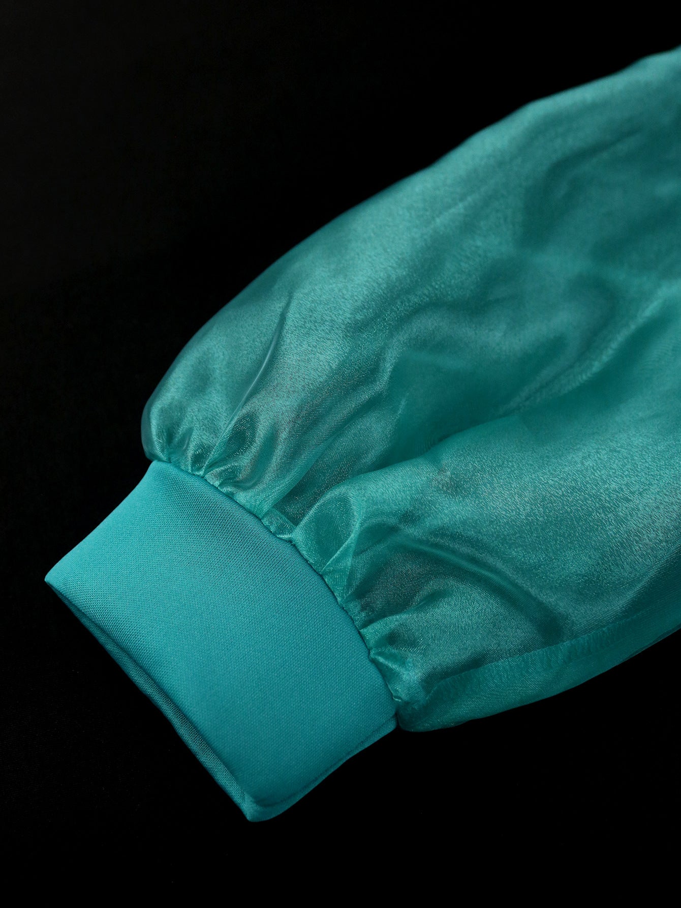 Fashion V-Neck See-Through Puff Sleeve High Waist Midi Dress 10