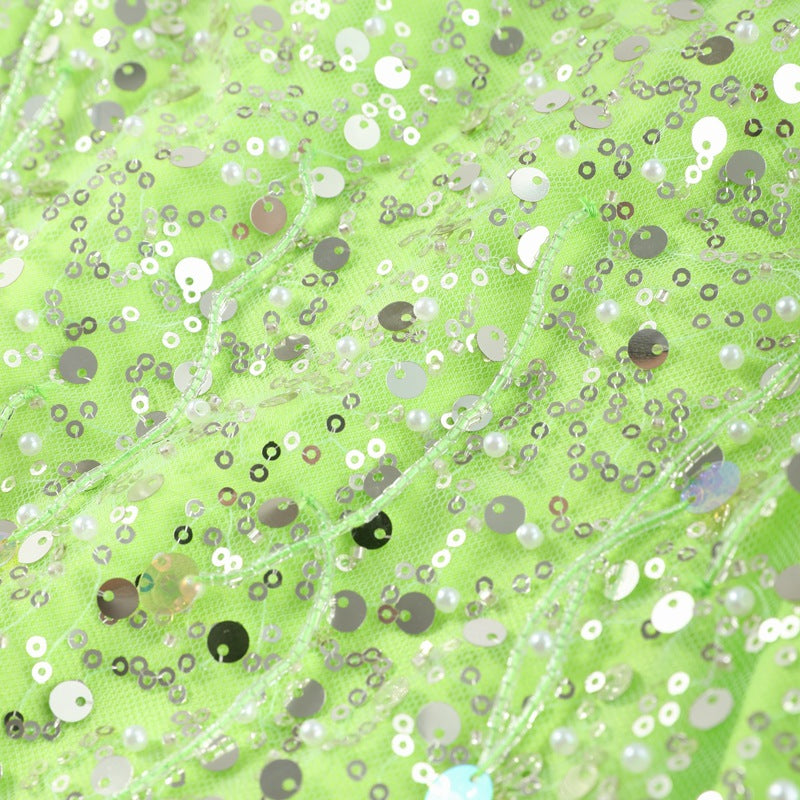 Fringed sequined Spring Holidays fringed Strap top Bodycon skirt set 8