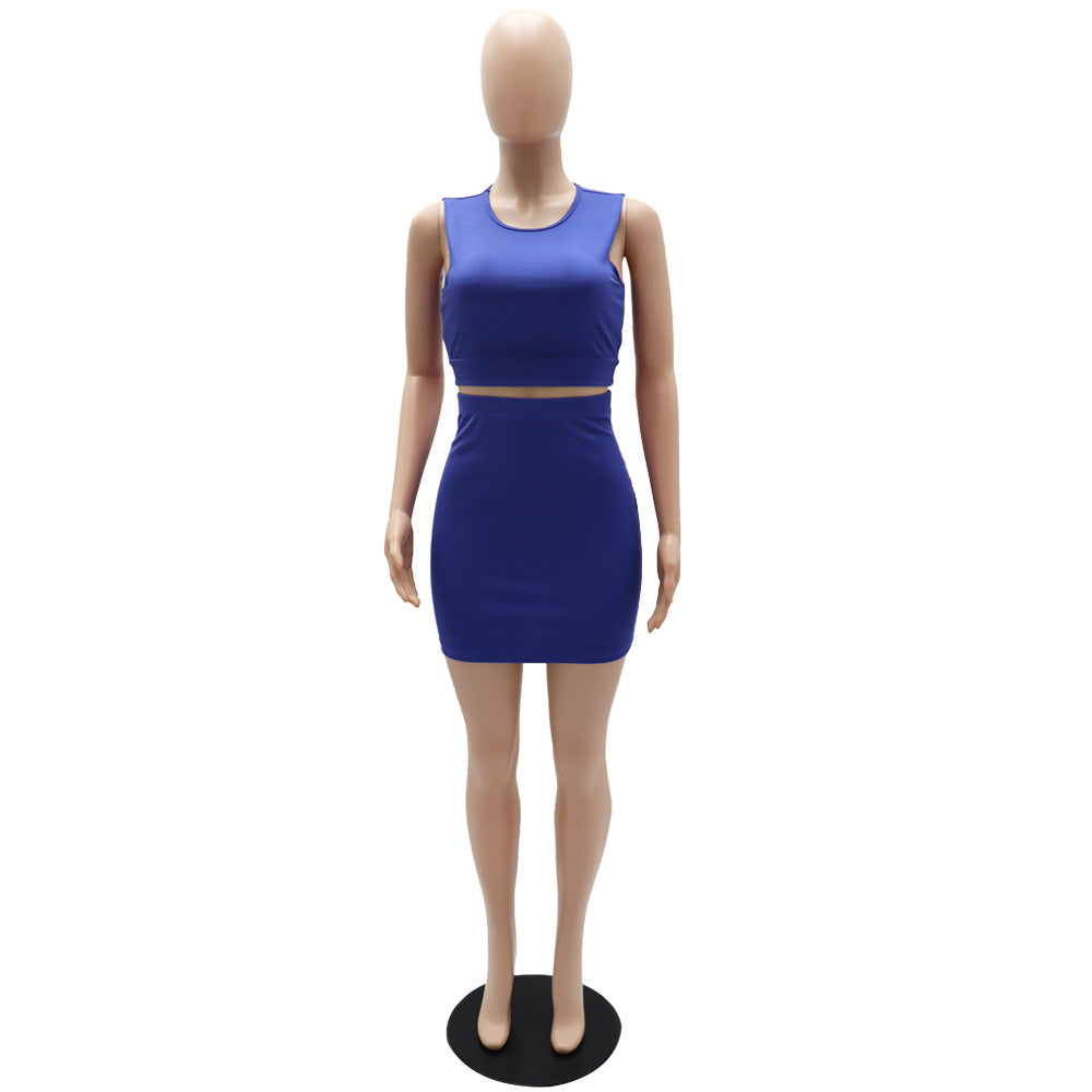 Women Crop Tank Top and Bodycon Skirt Two-Piece Set 17