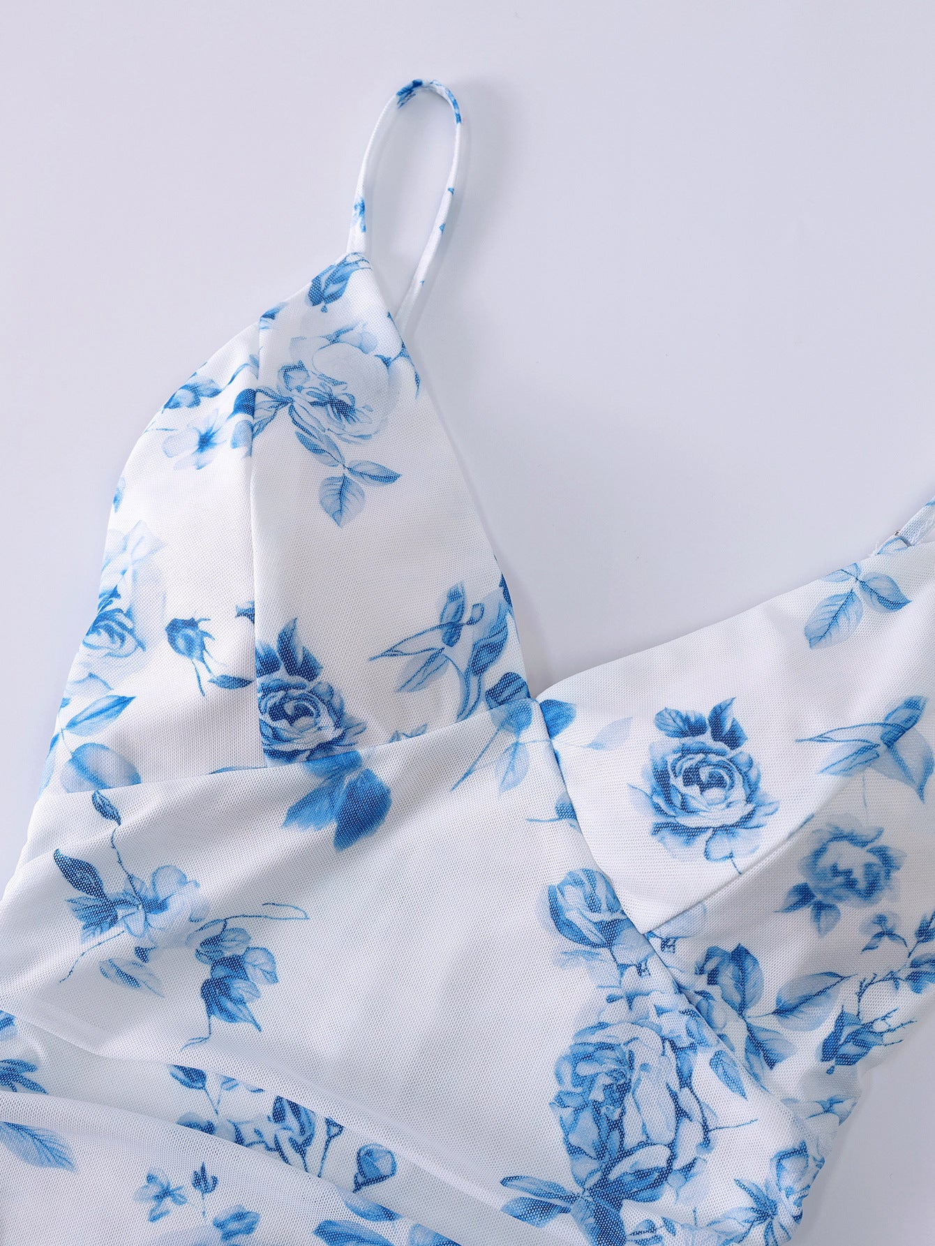 Sheer Mesh Strap Low Back Fishtail Gown 12