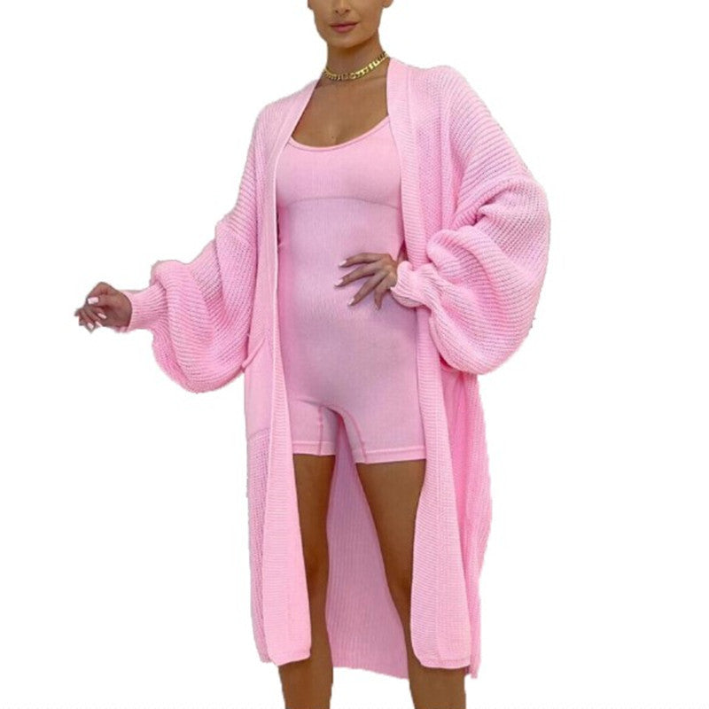 Autumn and winter Women solid knitting pocket cardigan sweater jacket 27