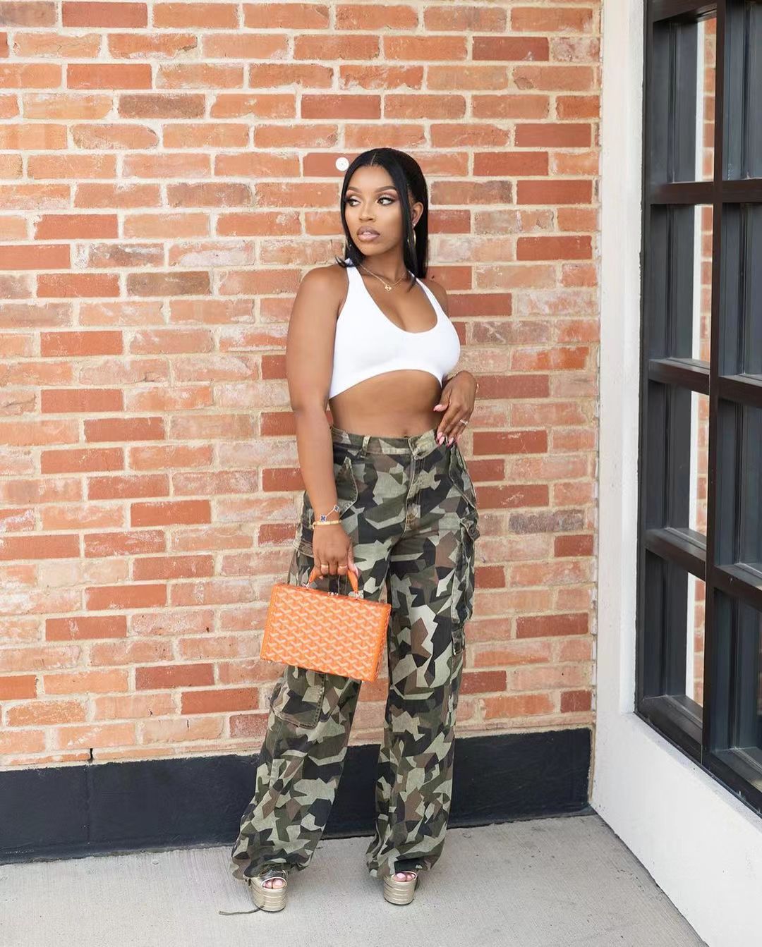Spring Summer Fashion Women's Camouflage Cargo Pocket Long Pants
