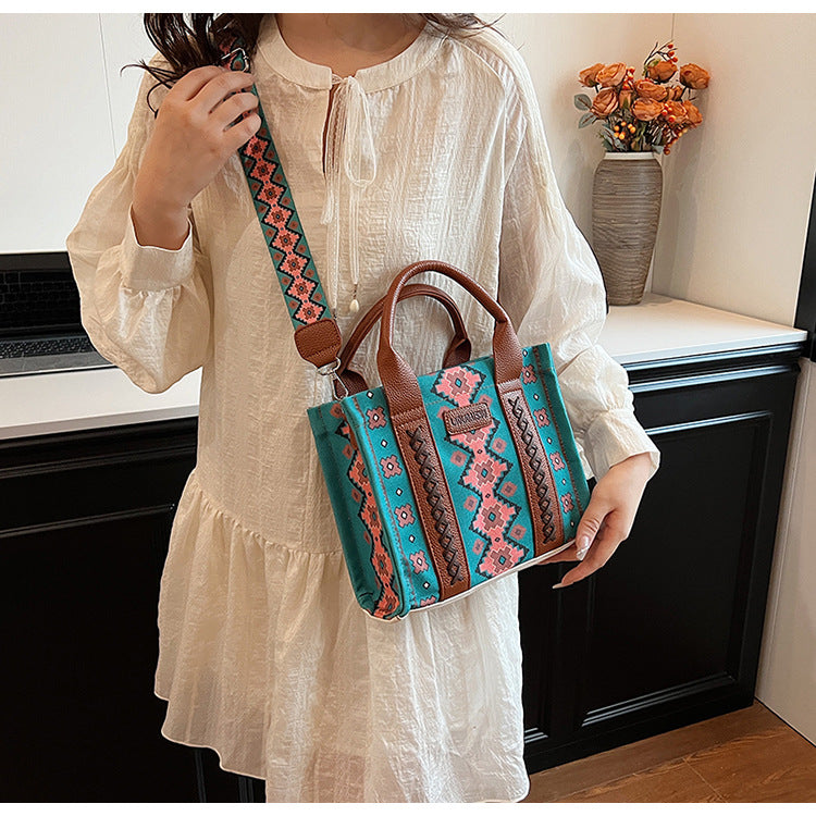 Women Summer Canvas Printed Shoulder Bag Handbag Crossbody Tote Bag 9