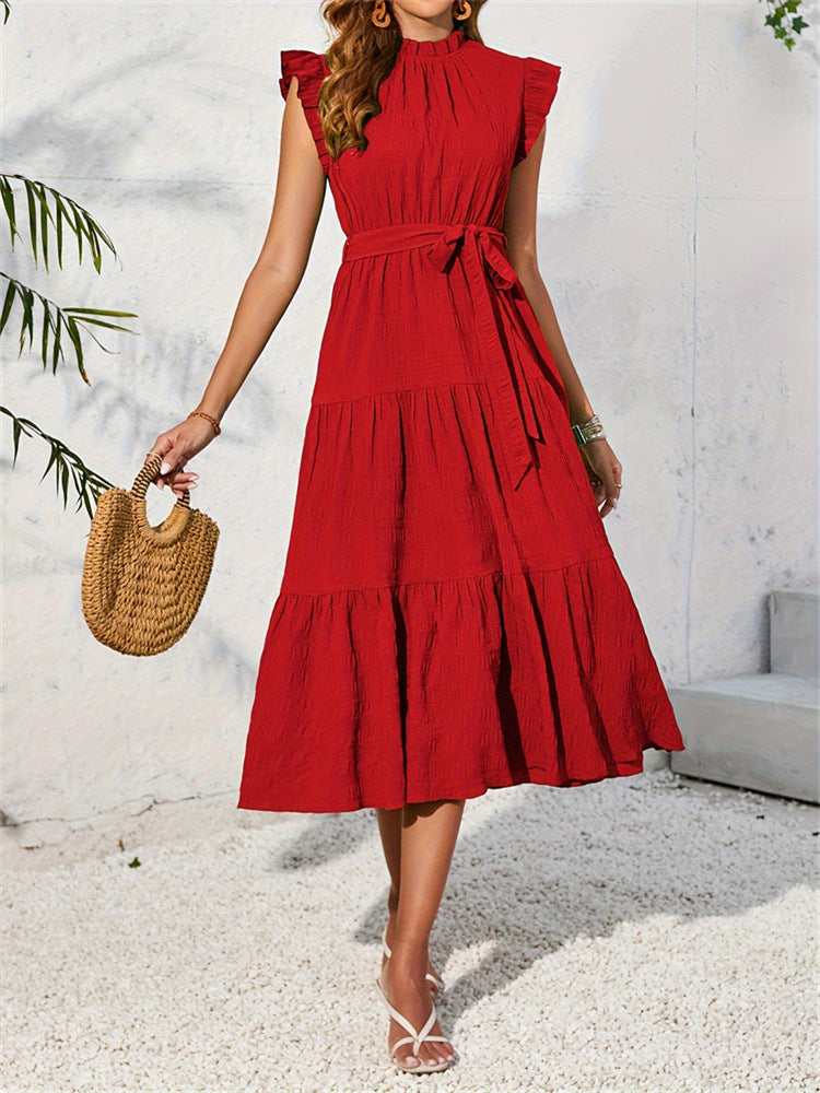 Women Summer Holidays Ruffle Layered Cake Dress