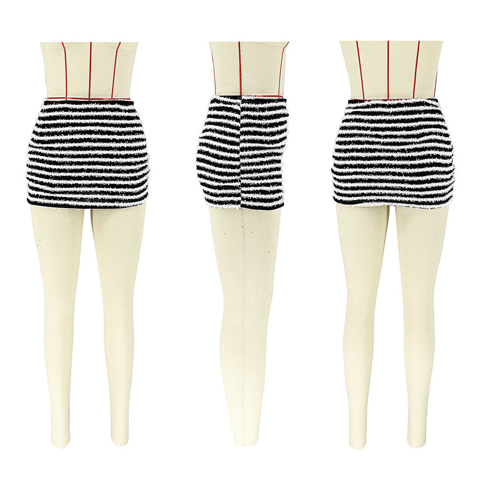 Women's Stripe Versatile Sexy Casual Fashion Miniskirt 16