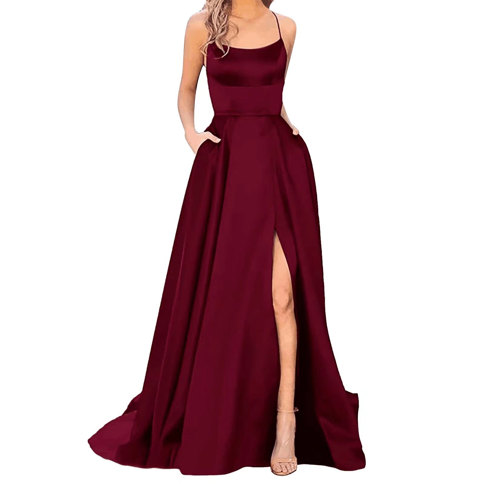 Solid Color Bridesmaid Dresses Long Maxi Dress Slim Fit Off Shoulder Bridesmaid Evening Dress 32