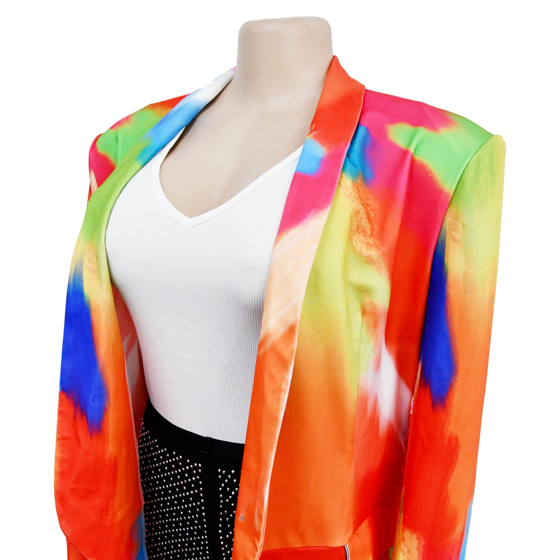 Women's Fashion Printed Long Sleeve Casual Blazer 16