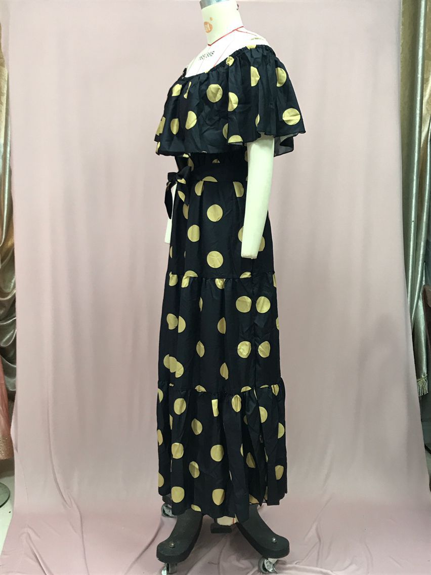 Women's Gradient Color Printed Off Shoulder Maxi Dress 17