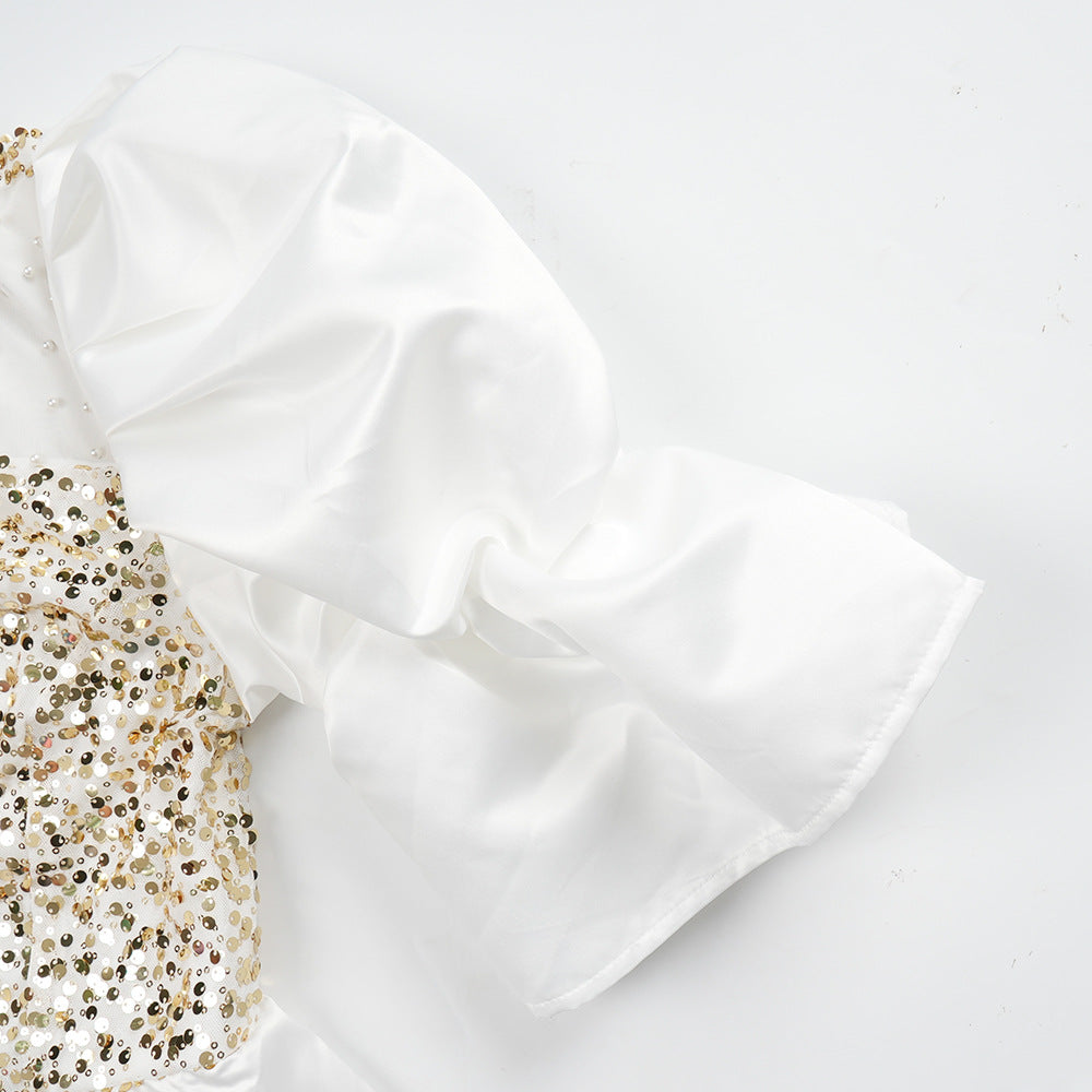 Plus Size Women's Autumn Sequin Mermaid Dress High Waist Party Evening Gown 21