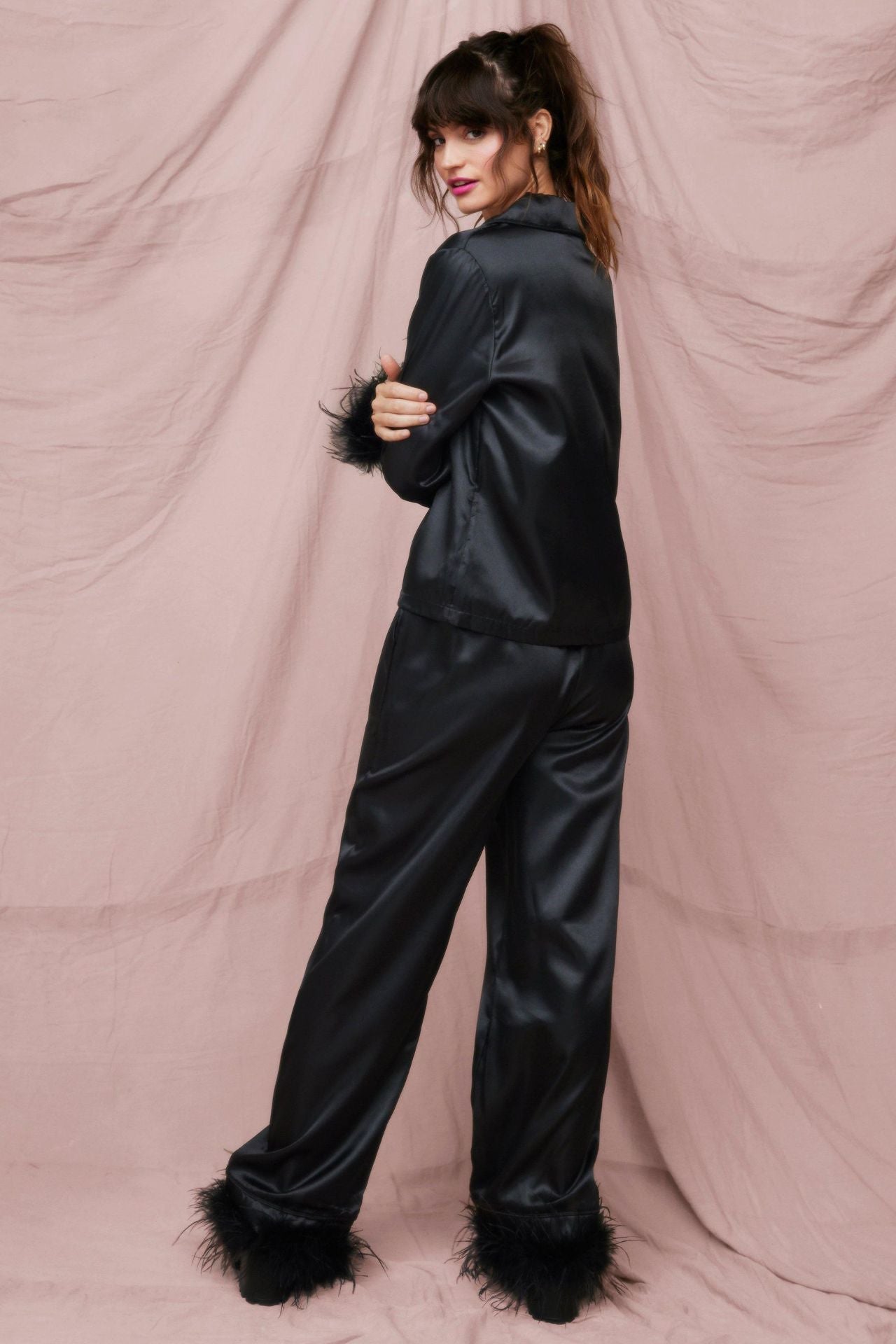 Women Pajamas Feather Casual Home Clothes Pajama Set 9