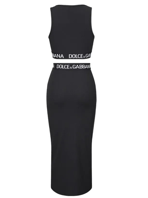 Women Summer Casual Letter Webbing Tank Top and Skirt Casual Two Piece Set 4