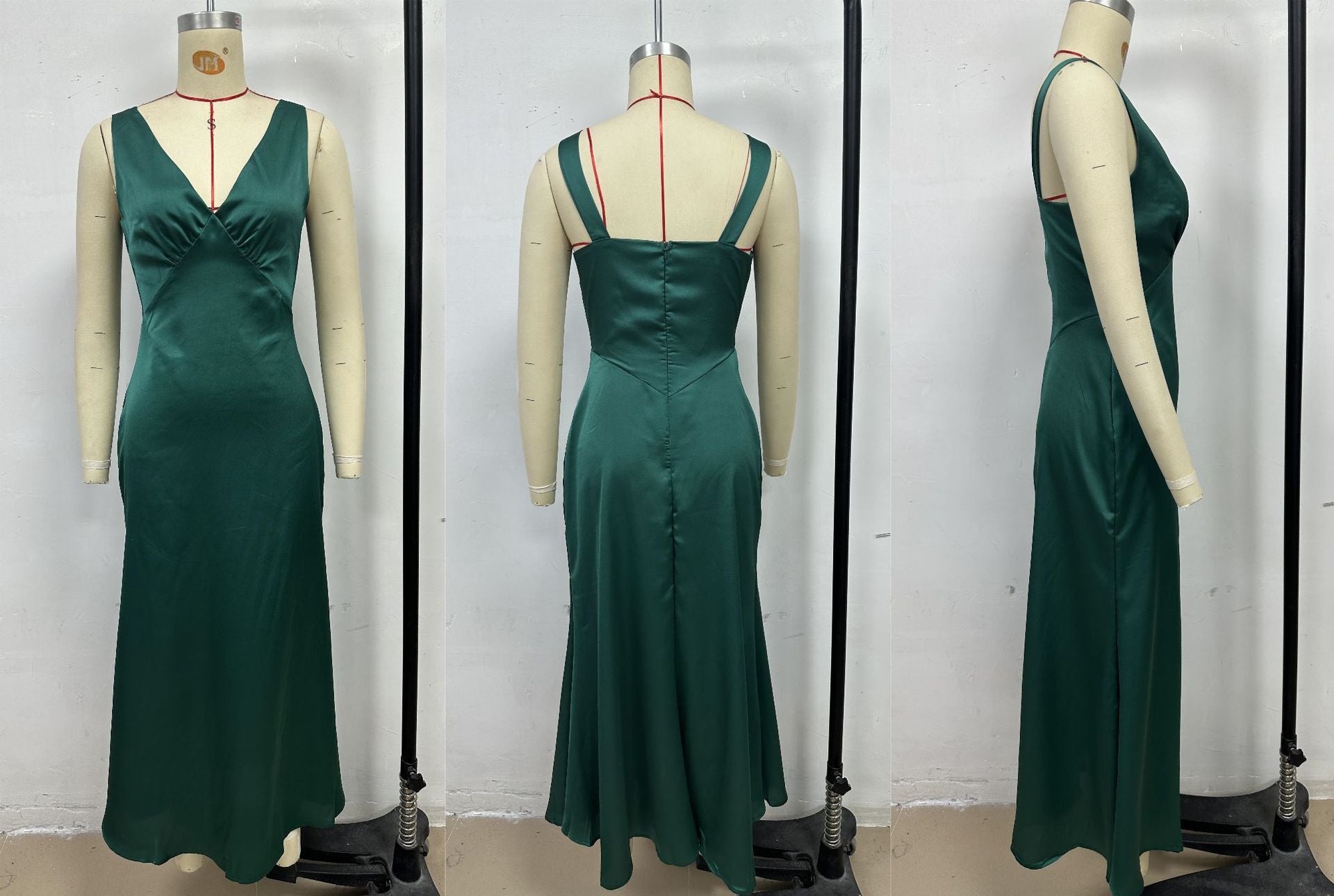 Women Dress Solid V-Neck Sexy Dress 8