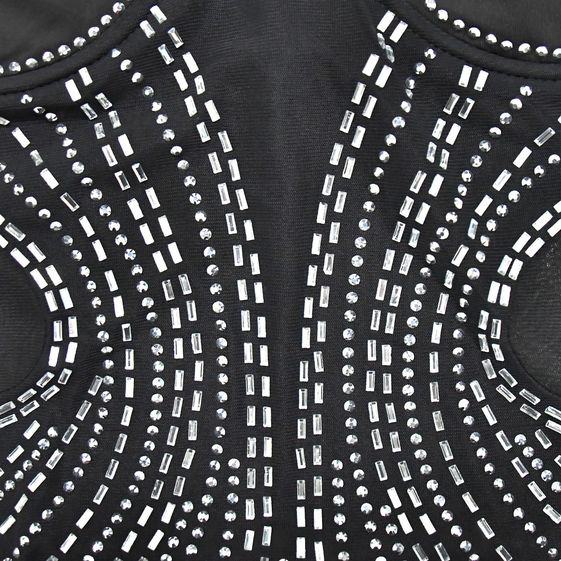 Fashion Women's Solid Color Mesh Beaded Strap Long Dress 17