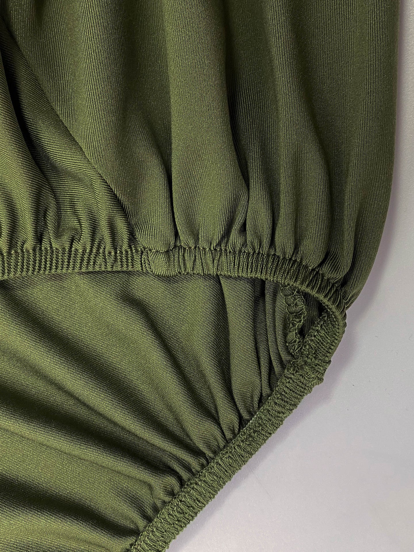 Women's Fashion Elegant Solid Color Round Neck Half Sleeve Fashion Pleated Long Dress 5