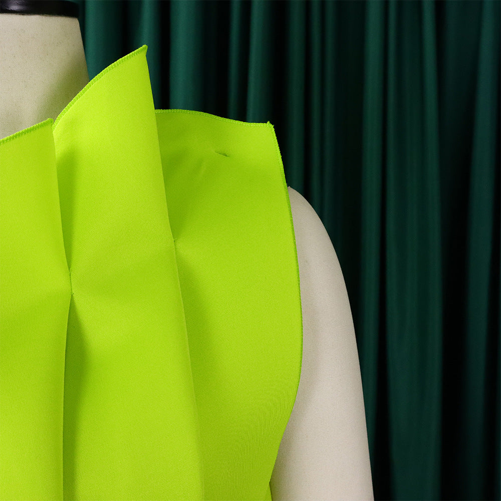 Plus Size Women Solid Sexy Pleated Formal Party Dress 29