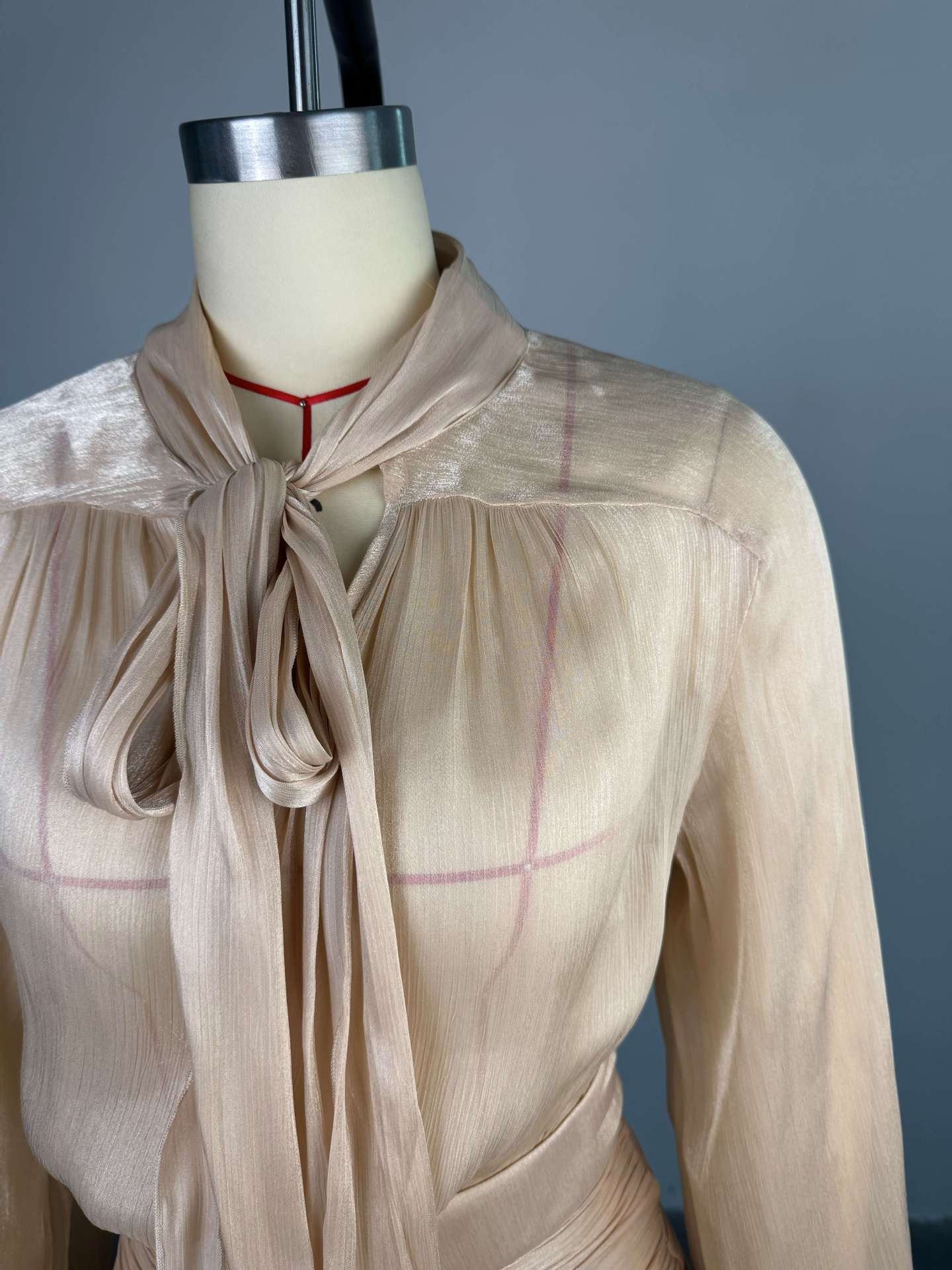 Women Bow Tie Top and Pleated Skirt Casual Two Piece Set 11