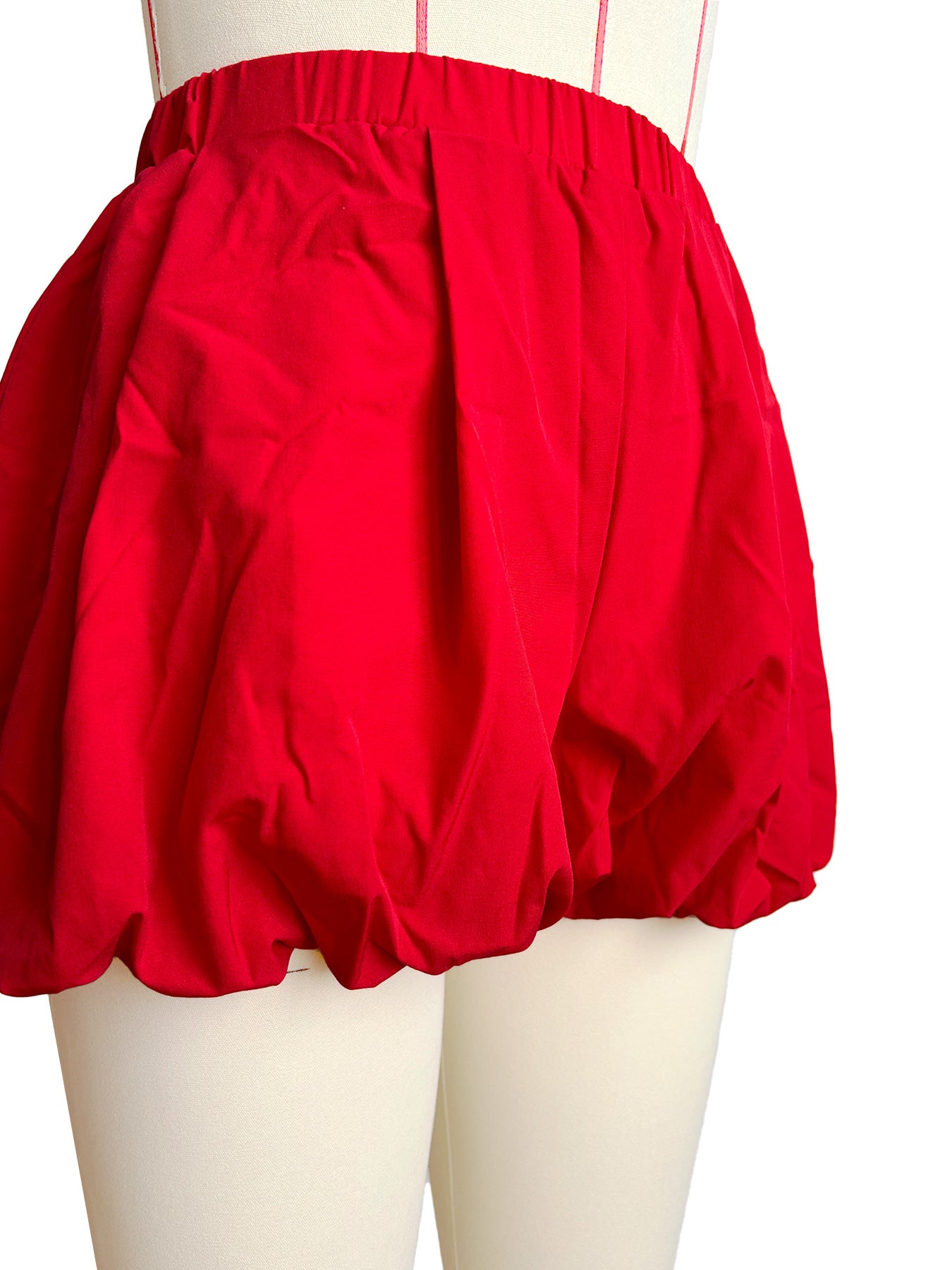 Women's Solid Color Bubble Elastic Shorts 8