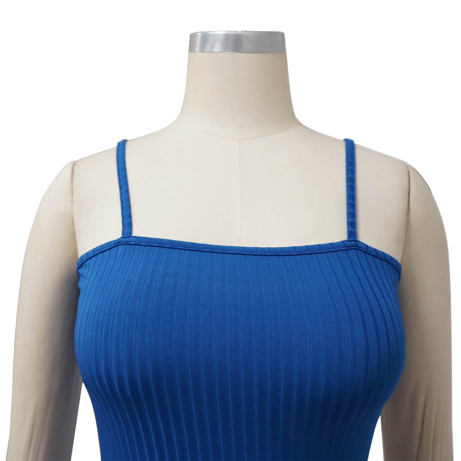 Women's Sexy Nightclub High Stretch Ribbed Slip Dress Set 16