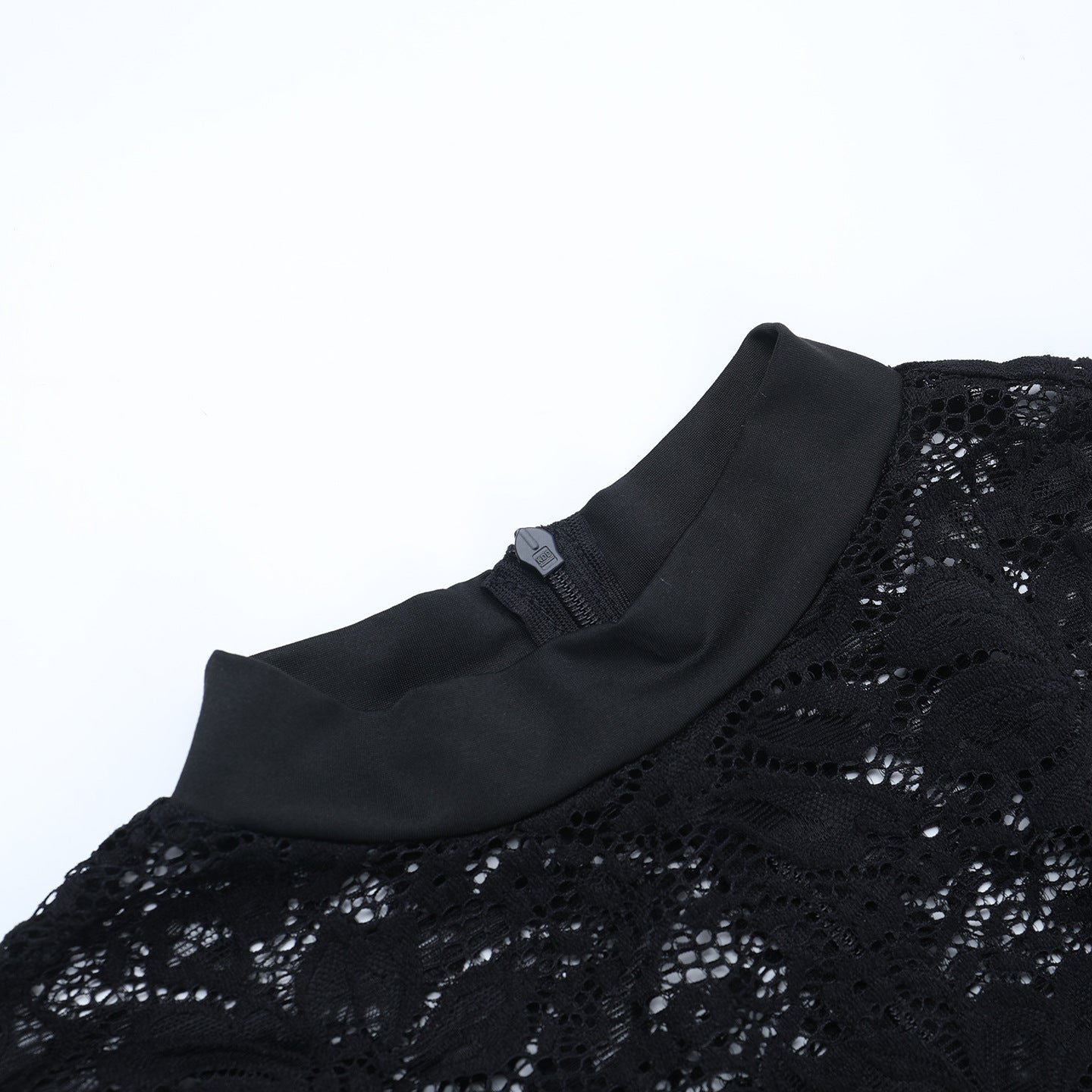 Women Fall Sexy See-Through Cutout Round Neck Long-Sleeved Bodycon Dress 14