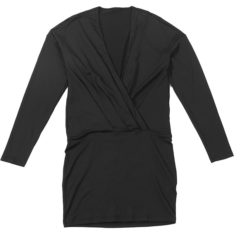 Autumn Outfit Sexy Fashion Deep V-Neck Long Sleeve Bodycon Dress 19