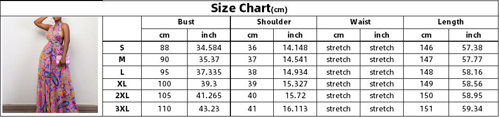 Plus Size Women African Print Halter Neck Beach Jumpsuit 9