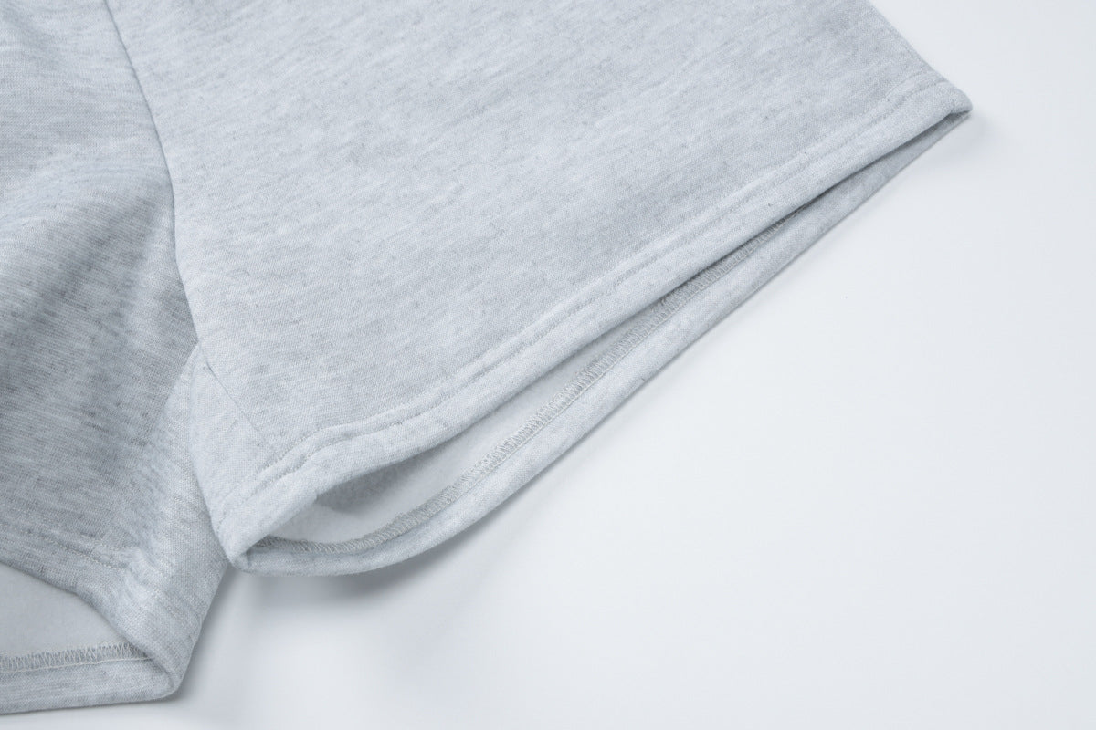 Letter Printed Autumn Winter Women's Long Sleeve Round Neck Top Shorts Fashion Casual Two Piece Set 16