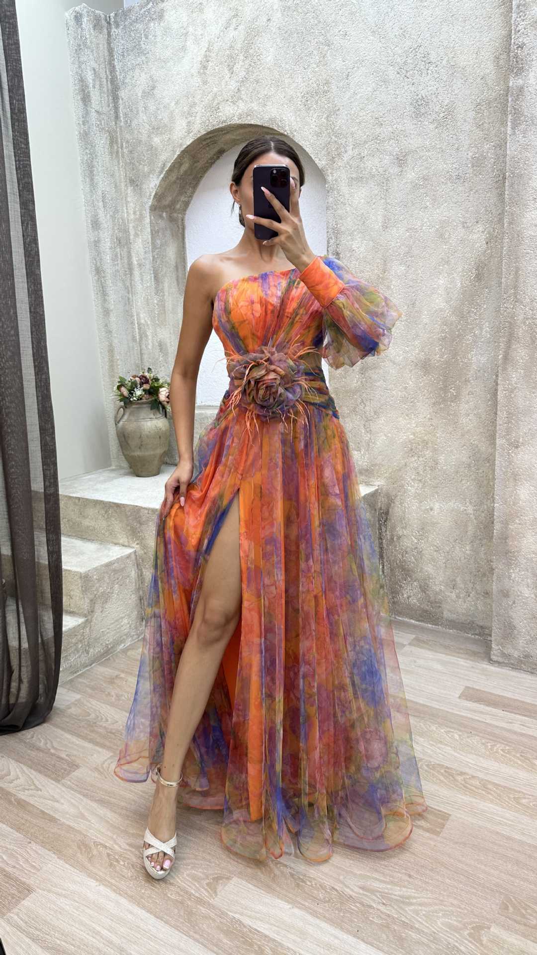 Women Party Mesh Slash Shoulder Dress 7