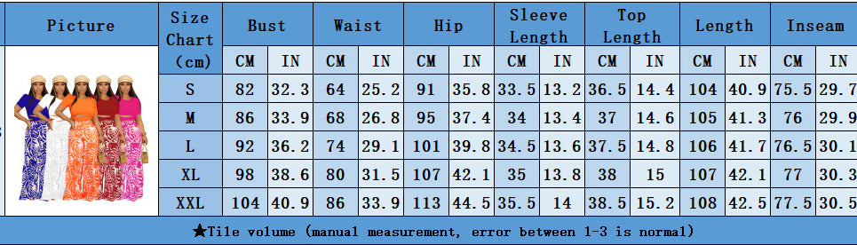 Women's Summer Round Neck Belted Printed Wide Leg Pants Casual Set 13