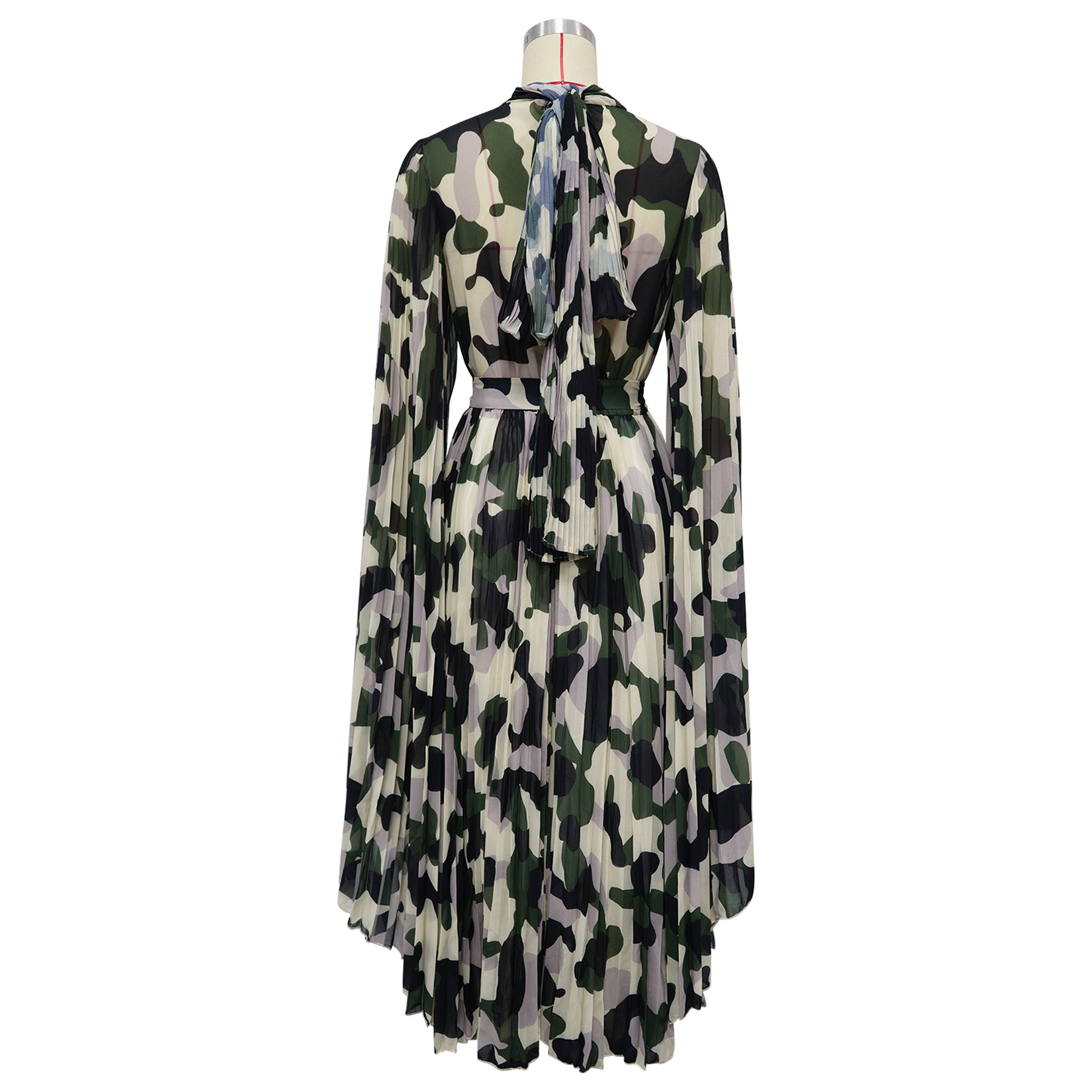 Women's African Plus Size Camouflage Loose Pleated Dress 6
