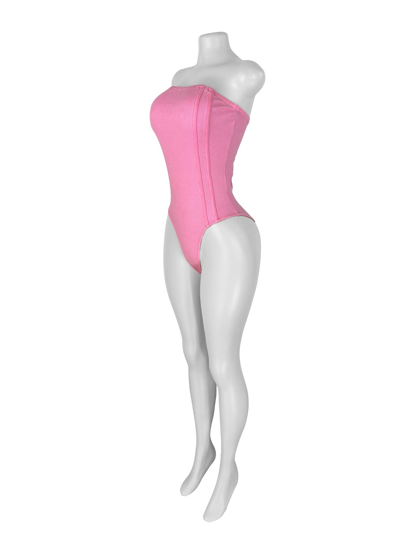 Strapless Slim Bodysuit and Loose Leg Pants Two-Piece Set for Women 6