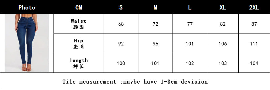 Women Washed Stretch Denim Pants 6