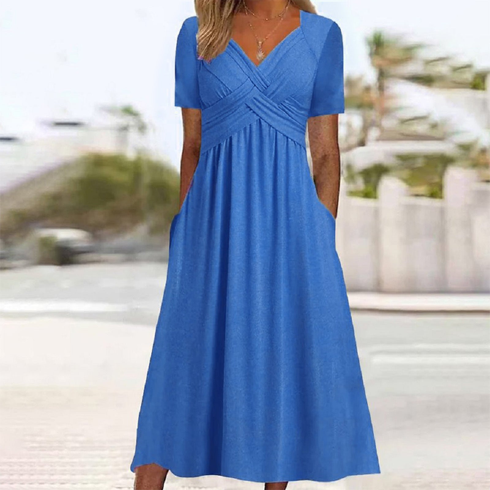 Women Summer Short Sleeve Dress 11