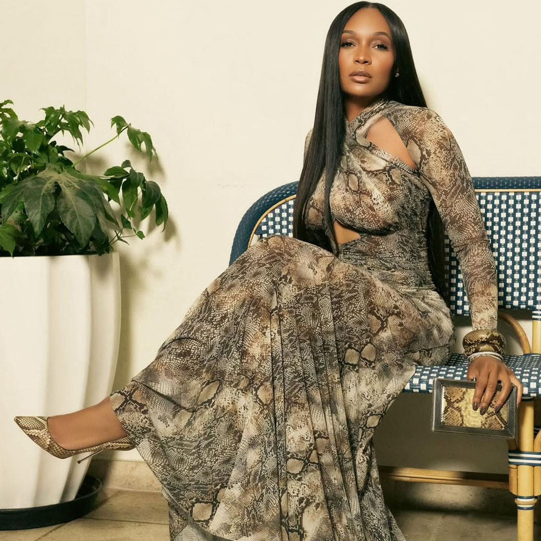 Women Fall Hollow Halter Neck Style Printed Sexy Dress