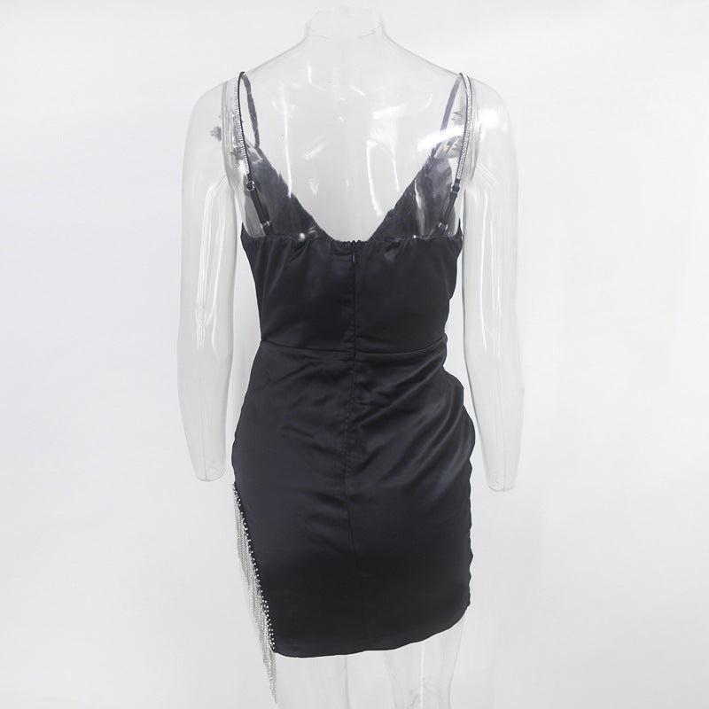 Summer Sexy Strap V-Neck Fringed Nightclub Party Dress 15