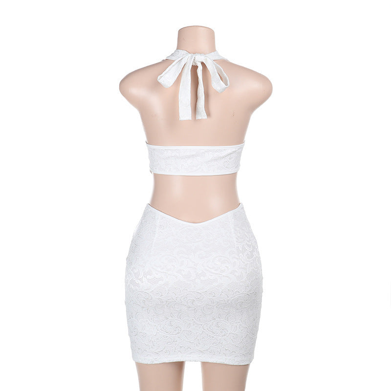 Women Summer Suspender Flower Hollow Beach Halter Neck Holidays Bodycon Dress 10