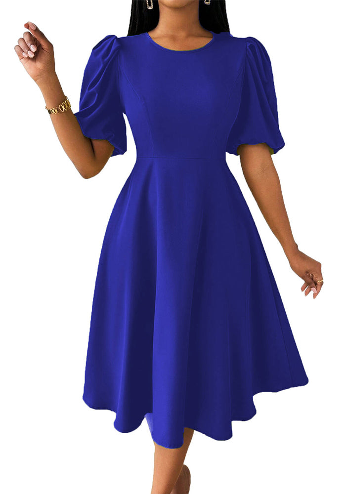 Sexy Fashion Summer Solid Color Short Sleeve Dress