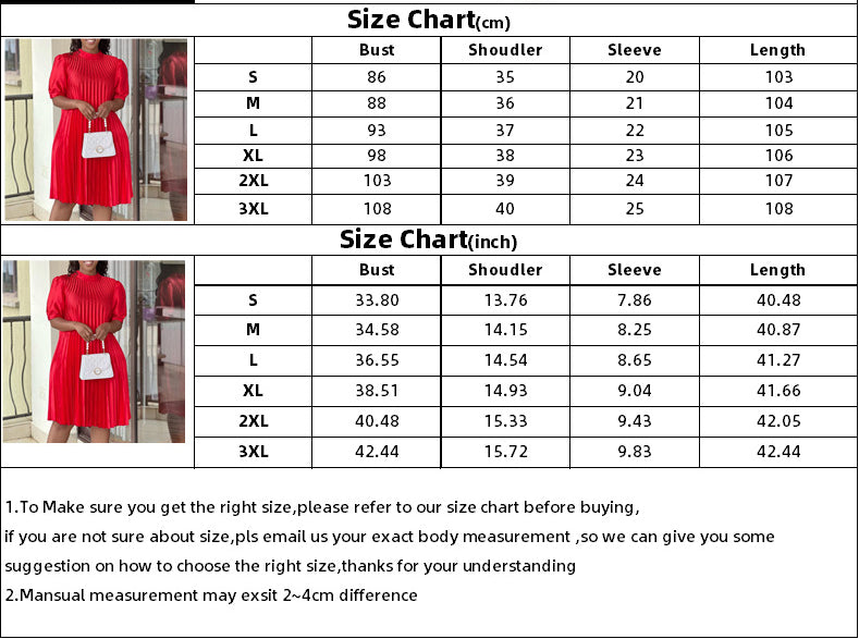 Plus Size Women's Summer Fashion Loose Casual Lace-Up Pleated Dress 8