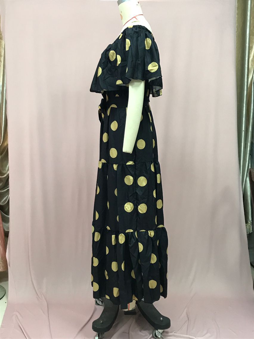 Women's Gradient Color Printed Off Shoulder Maxi Dress 19