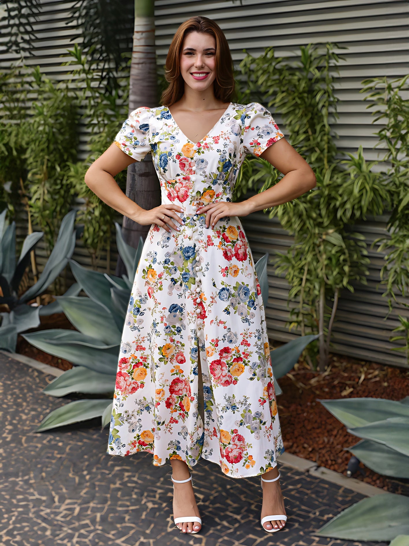 Women Printed Holidays Casual Short Sleeve Dress