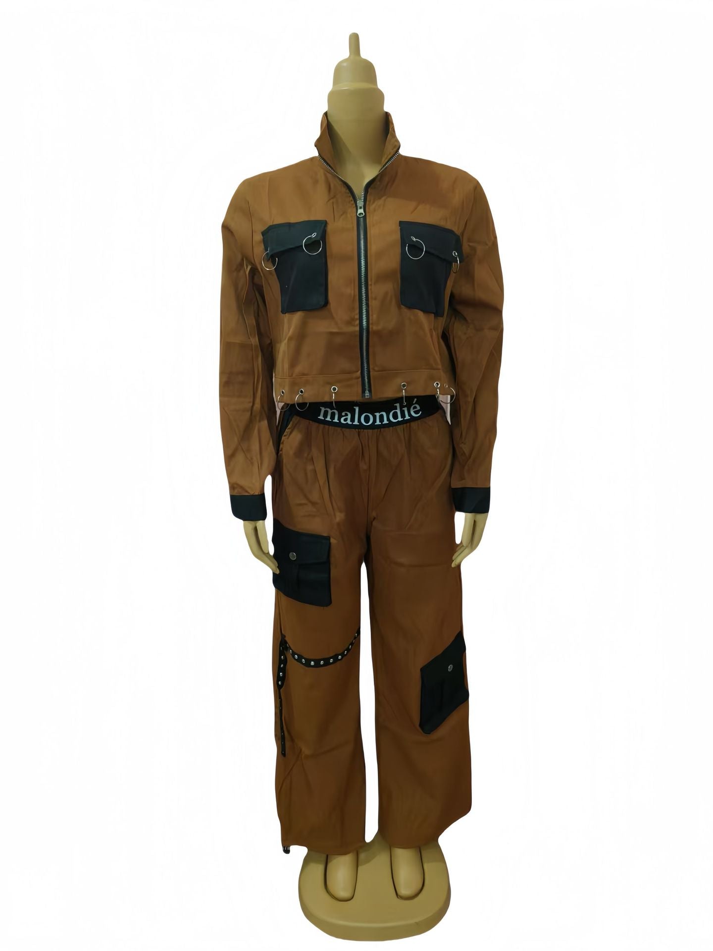 African Women Top and Cargo trousers Casual Two Piece Set 6