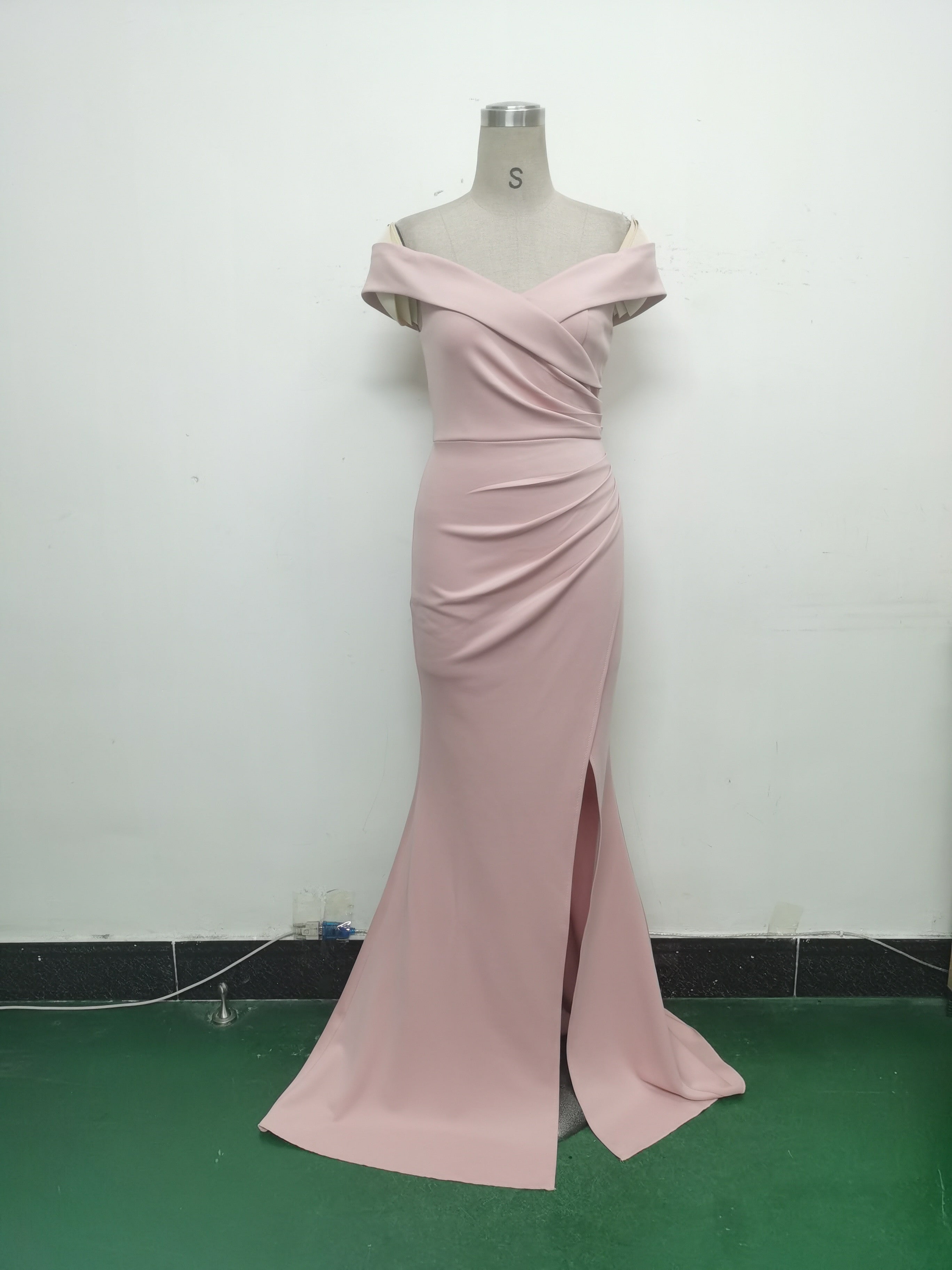 Women Off Shoulder split fishtail evening dress 23