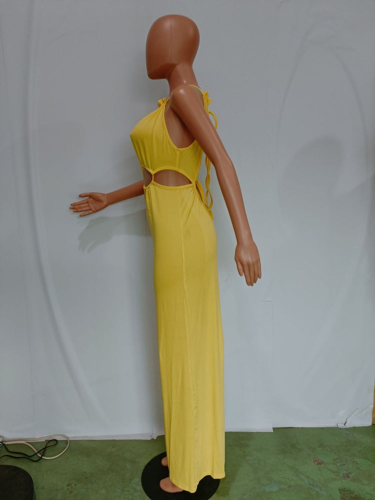 Sexy Irregular Lace-Up Wrap Chest Loose Wide Leg Jumpsuit 13