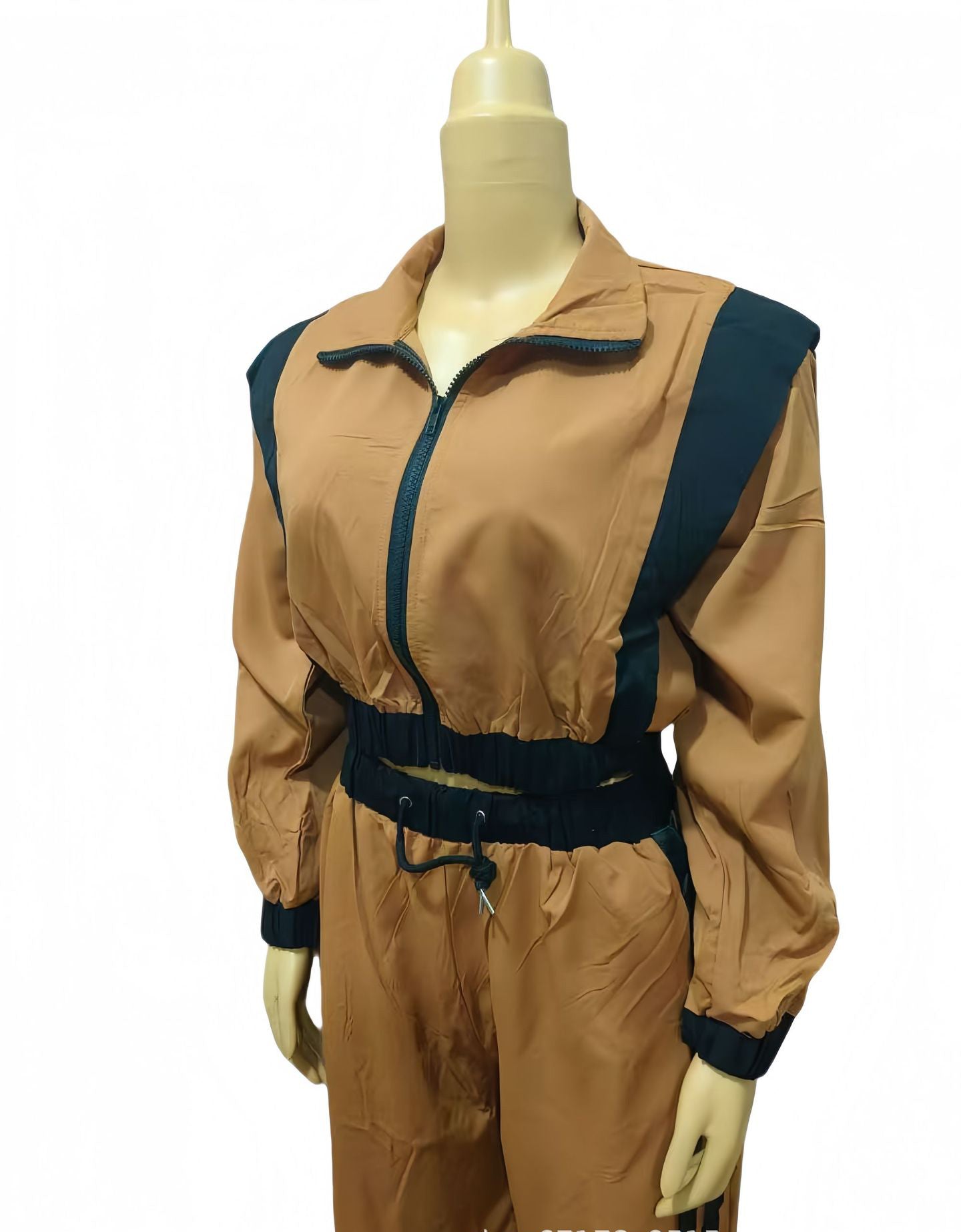 Women Contrast Color Casual Sleeveless Top and Wide Leg Pants Two-Piece Set 8