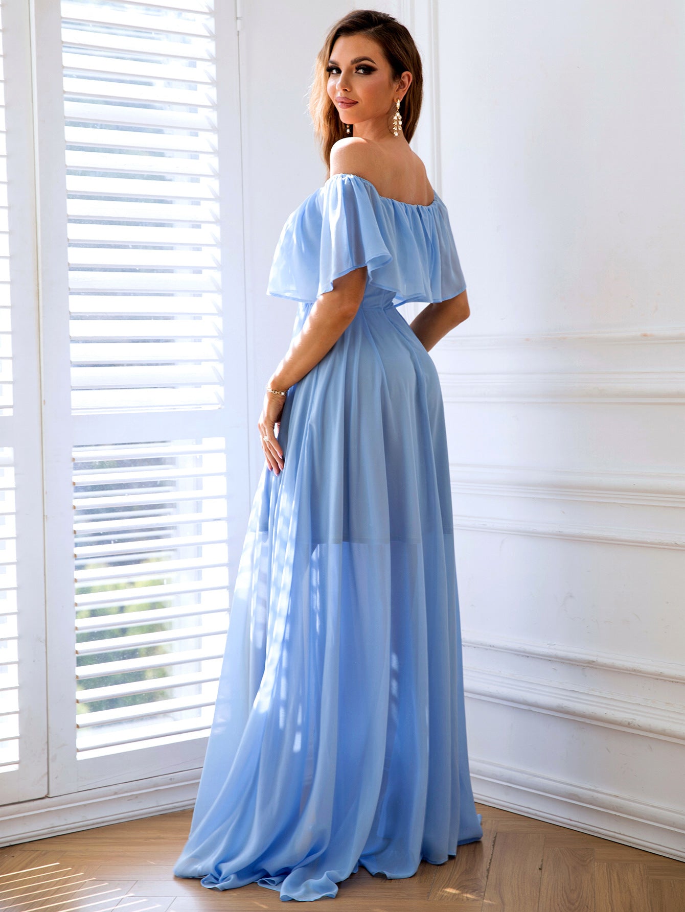 Women's Off-Shoulder Slit Maxi Dress 5