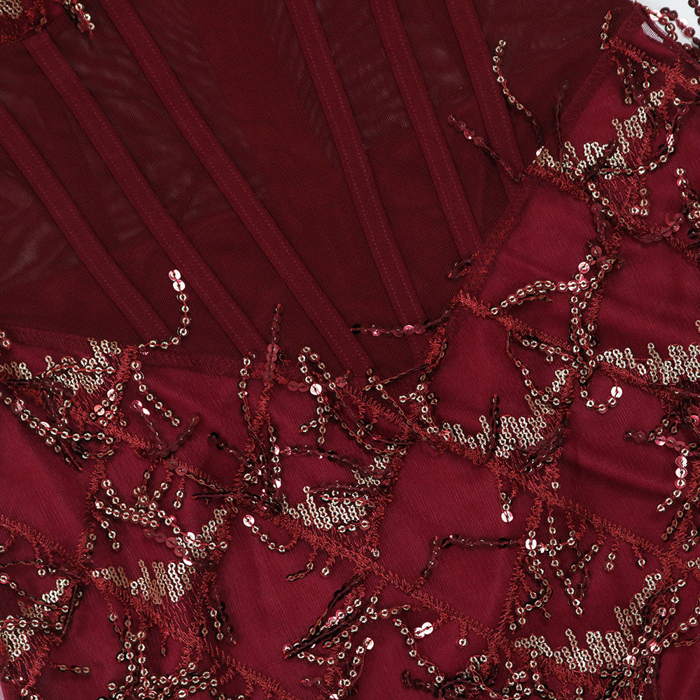 Women Sequin Party Suspenders Bodycon Maxi Dress 21