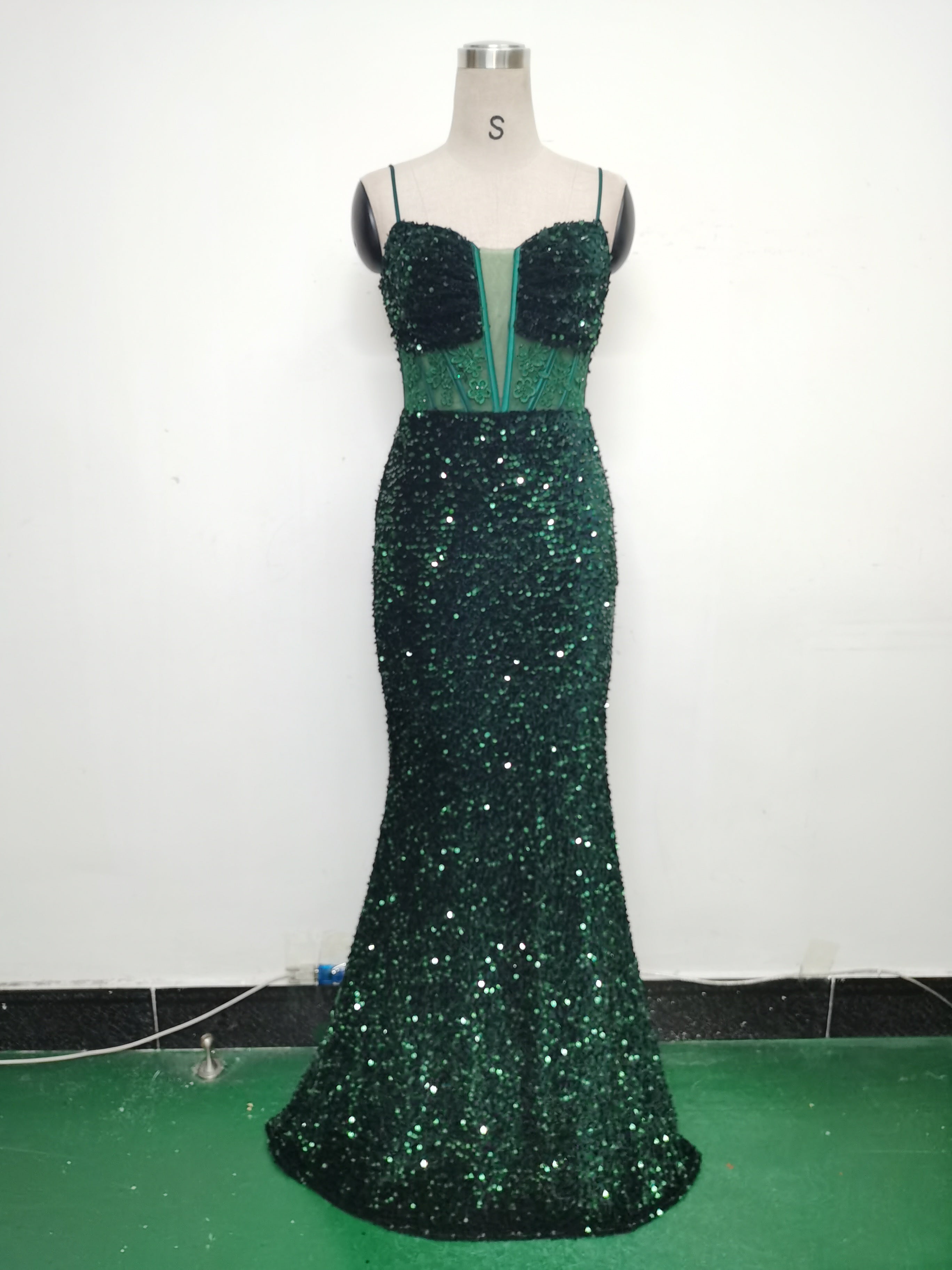 Women Palace Fishbone Vest Beaded Customized Strapless Evening Dress 14